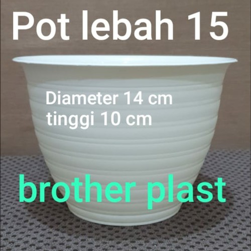 Pot Bunga/Pot Plastik/Pot Lebah Putih Tabita 15