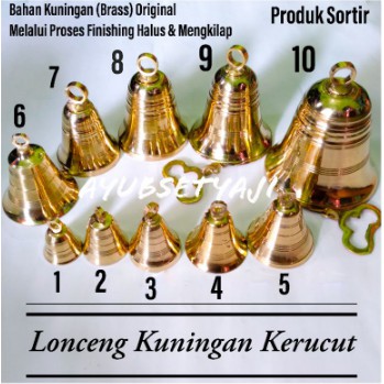 Lonceng kuningan kerucut unyil mini jumbo kecil klintingan krincingan kuningan brassbell natal pagar