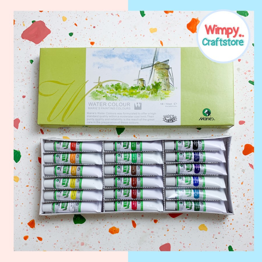 

Cat Air Maries Water Color set 18 Warna 12ml Water Colour