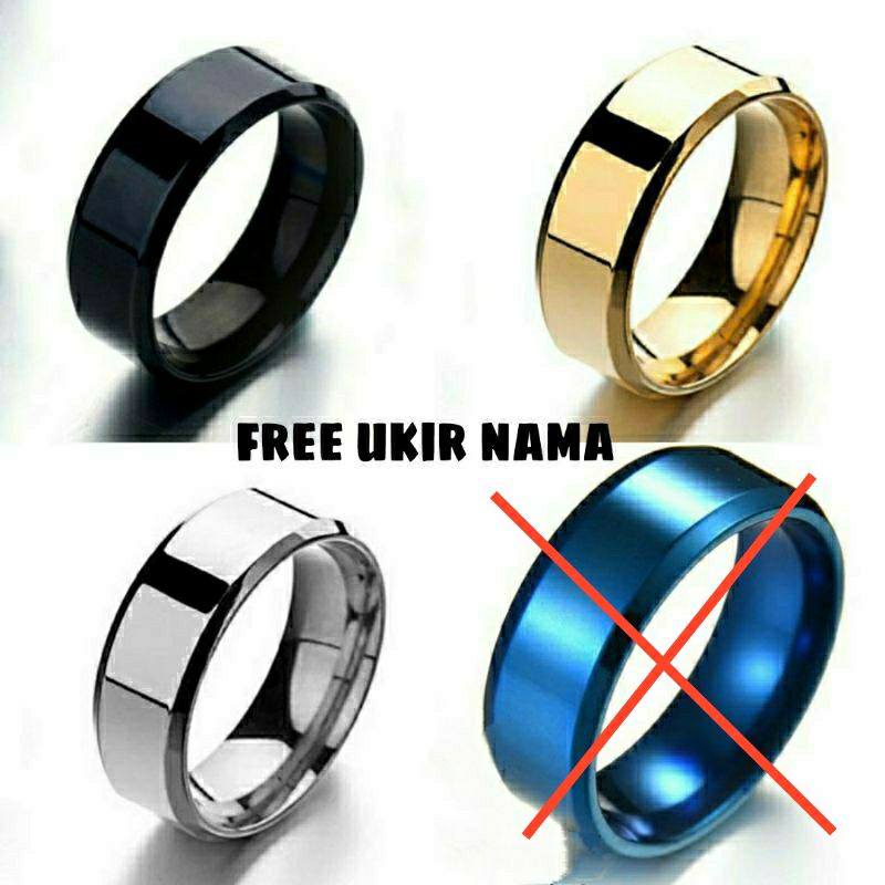 Cincin Titanium stainless steel Wanita Anti Karat