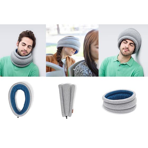 Topi Bantal Kepala Leher Penutup Mata Bandana Travel Ostrich Pillow