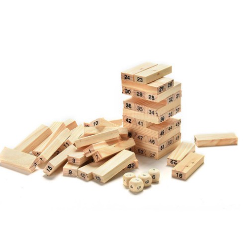 Mainan Asah Otak Jenga Kayu Jumbo Dadu Susun Balok Warna Blocks