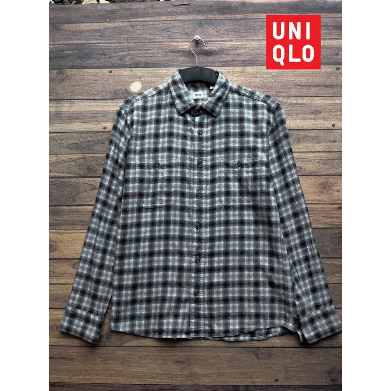 kemeja flanel uniqlo second original