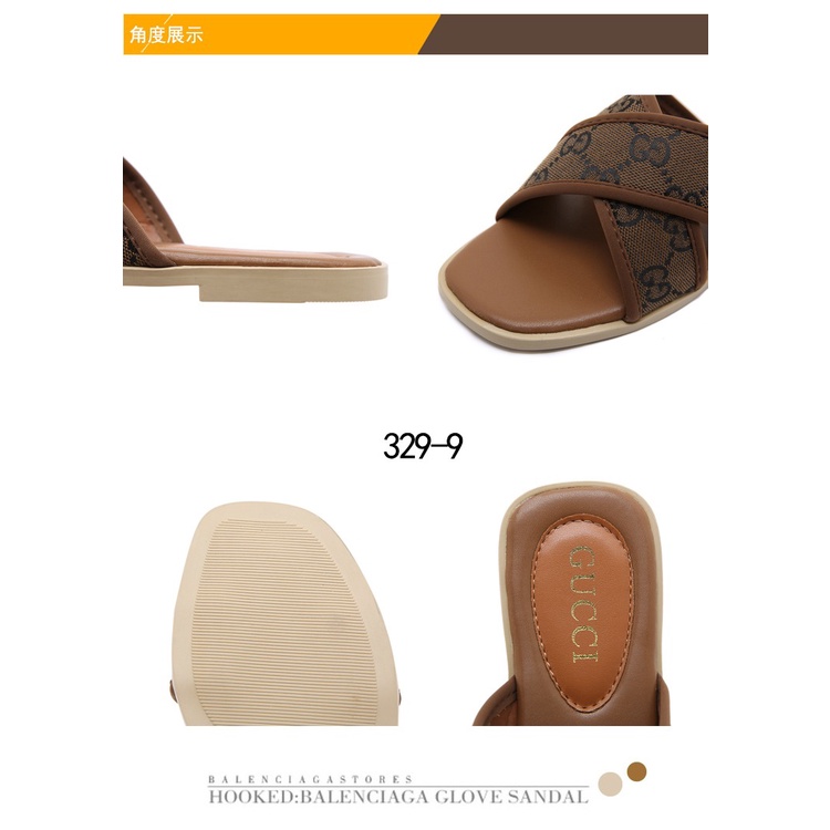 GC GG Canvas Slide Sandals 329-9