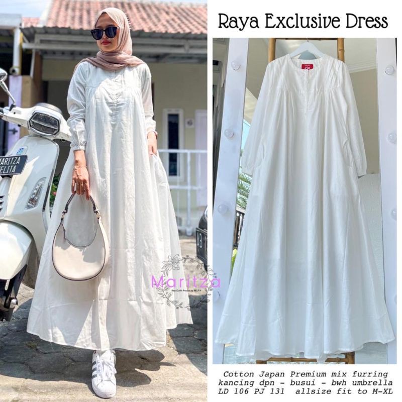 Bydii - Gamis Putih  Linen Referenci Raya Exclusive Dress Foto dari Maritza Jelita Hijab Solo