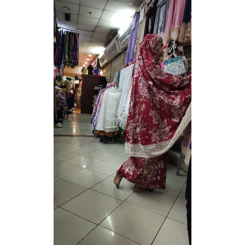 MUKENA AISYAH KATUN JEPANG RENDA RAJUT