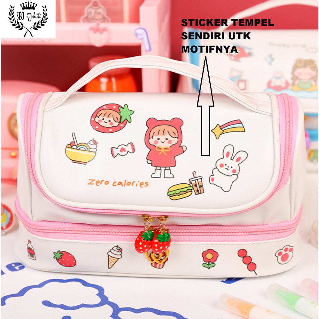 Tempat Pensil Kotak Pensil STICKER DIY Korea Design Pencil Case