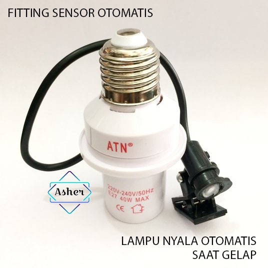 FITTING SENSOR LAMPU NYALA OTOMATIS PHOTO CELL GELAP CAHAYA BOHLAM LED PLC TERAS NYALA SENDIRI MALAM