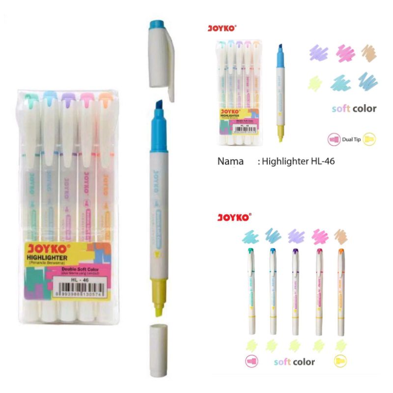 

Highlighter , stabilo set isi 5 JOYKO HL-46 , HL-54