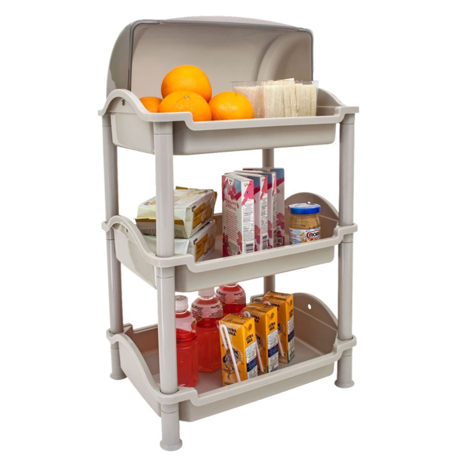 Green Leaf DELISH Bread Case With Rack Tempat Rak Roti Plastik Susun Snack Plastik