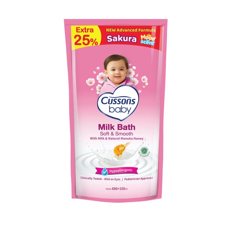 Cussons Baby Milk Bath Soft & Smooth Sakura Mood Scent Refill 600ml