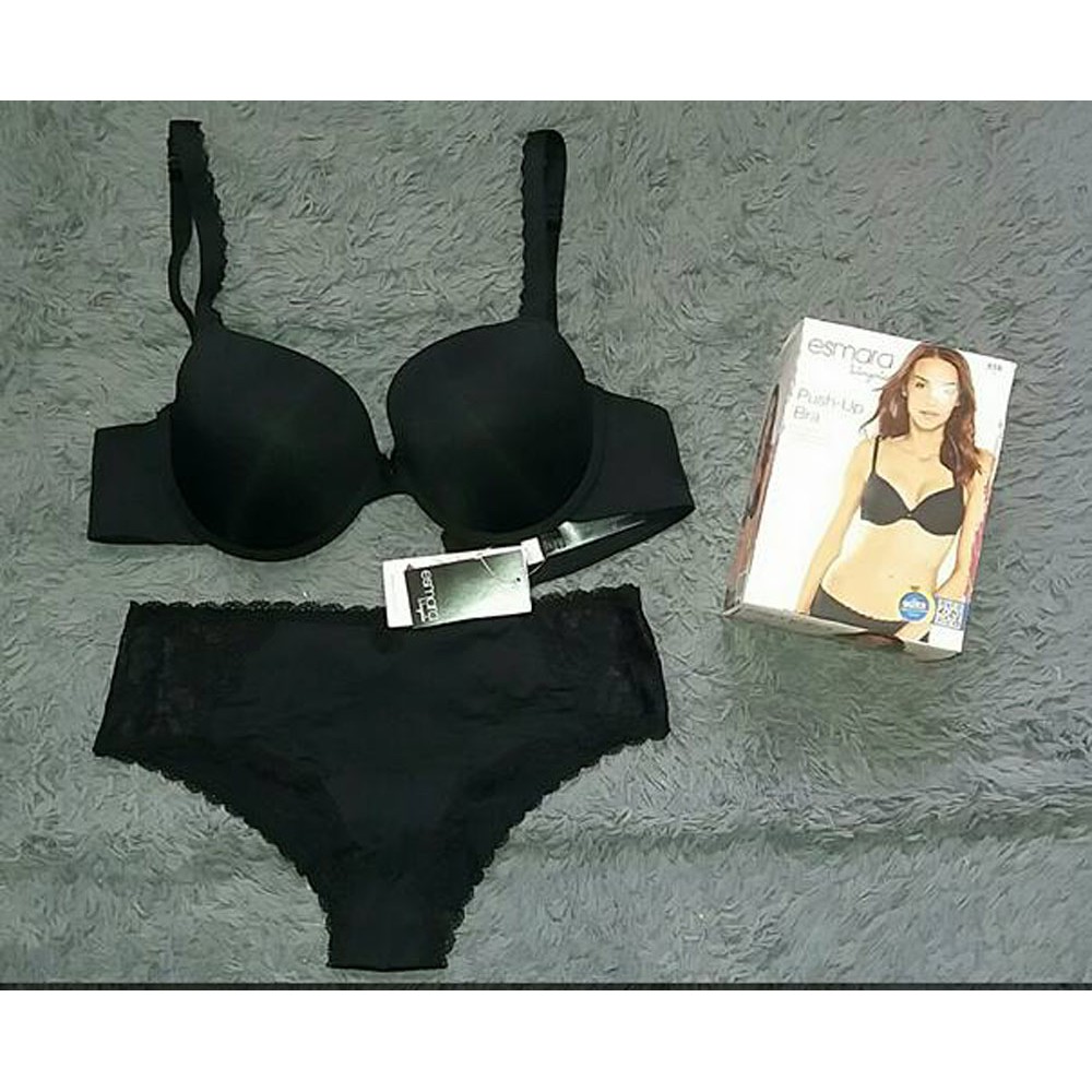 Bra set with panty Esmara 662 color black
