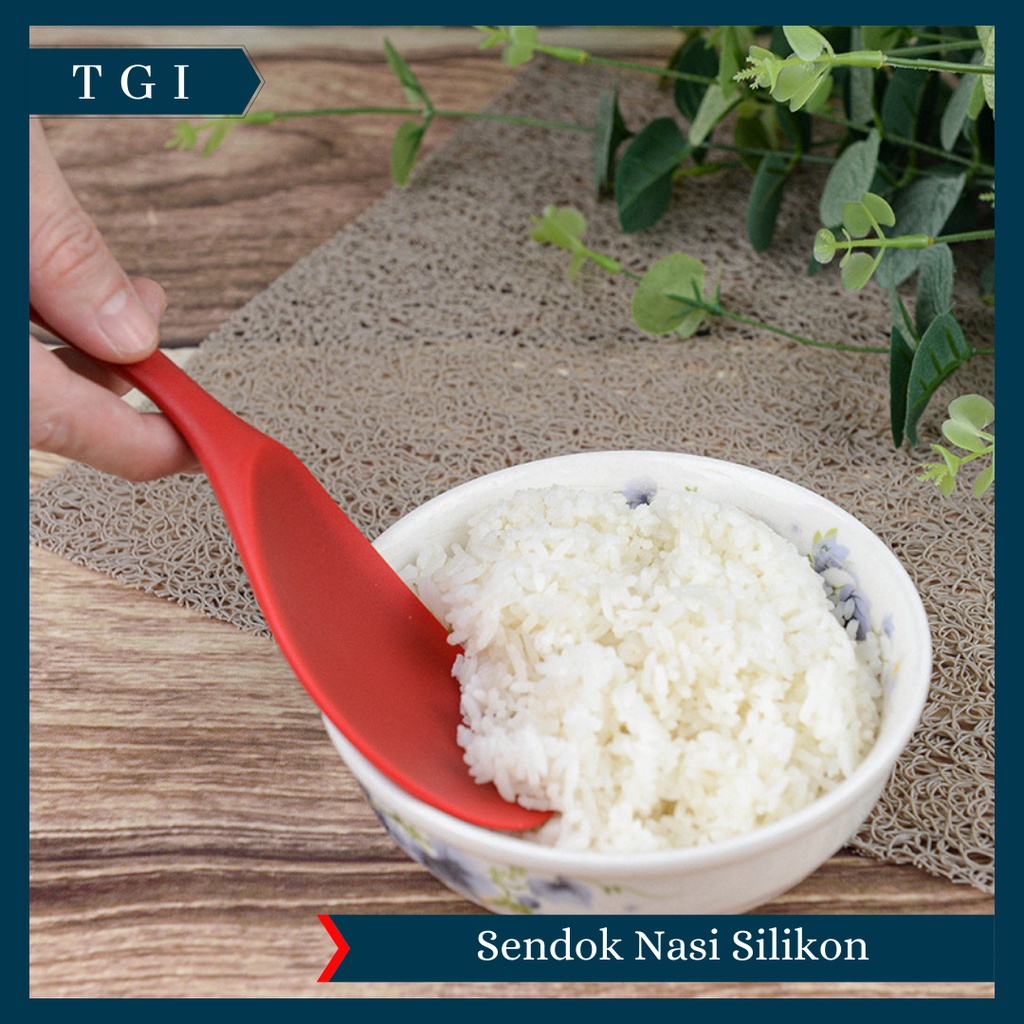 TGI - CENTONG NASI SILIKON | SENDOK NASI SILICONE TAHAN PANAS | SENDOK NASI ANTI LENGKET | RICE LADLE