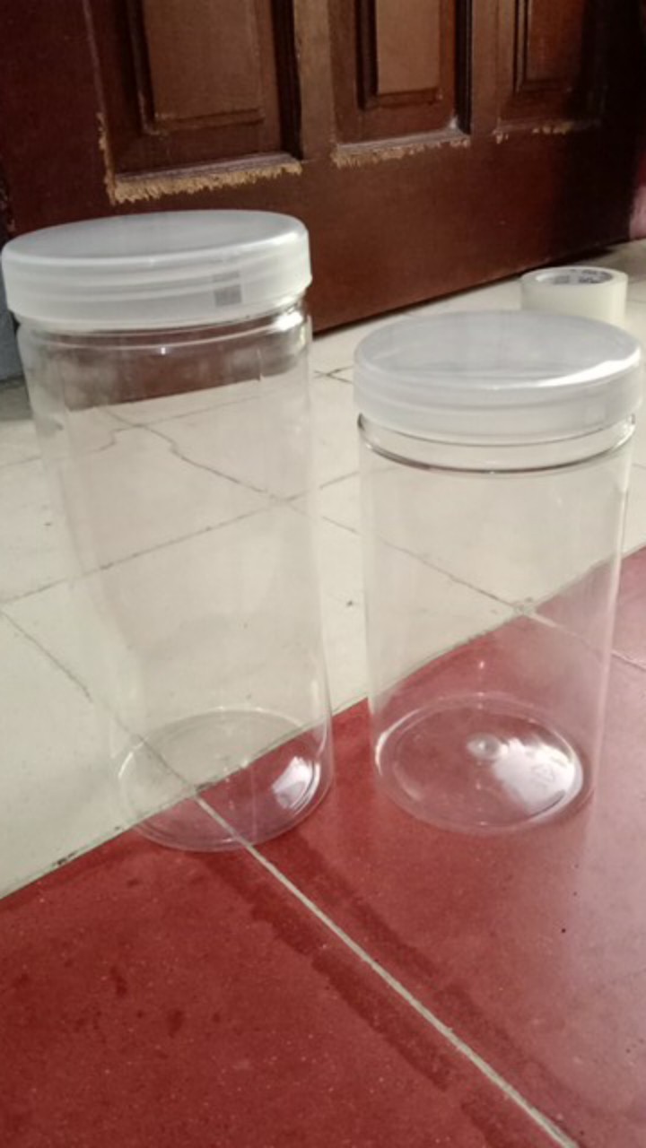 Toples Tabung Pet 1,3 Liter Untuk Snack Kue Kering Kripik (1 Pcs)