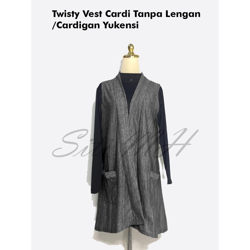 Twisty Vest Cardi Tanpa Lengan/Cardigan Yukensi