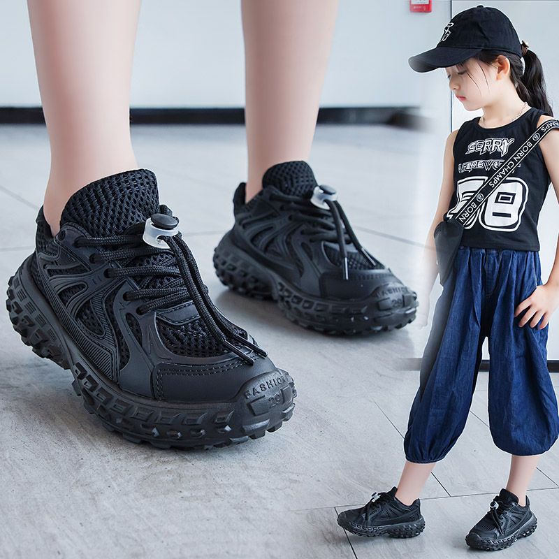 [GROSIR][COD] SEVEN_DAY SEPATU RAJUT SNEAKERS ANAK-ANAK UNTUK USIA 3-12 TAHUN BOY &amp; GIRL HITAM WM2319