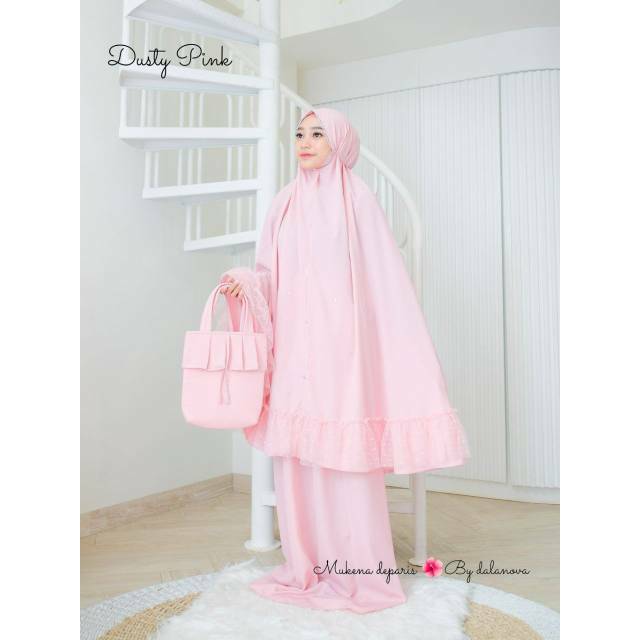 SALE Mukena Paris Dusty Pink DALANOVA