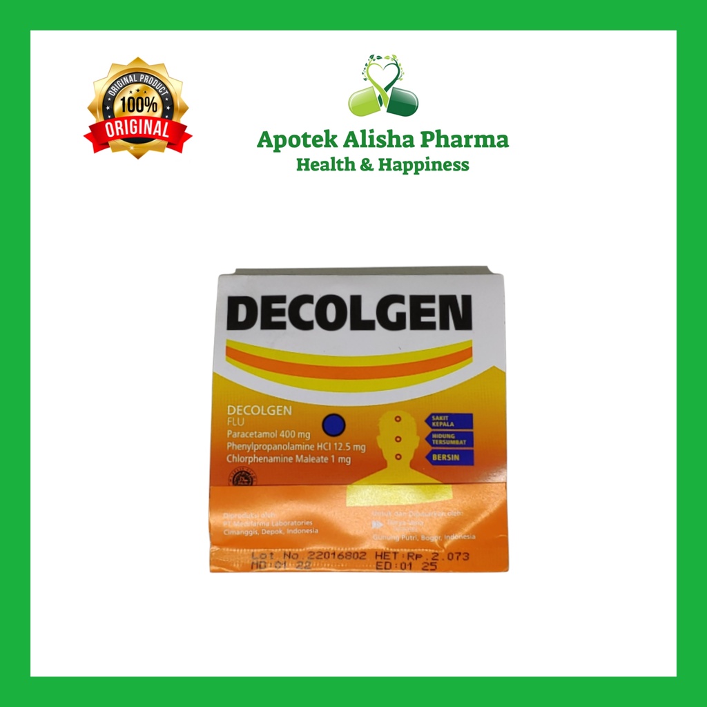 DECOLGEN Strip isi 4 Tablet - Decolgen Tablet Obat Flu Pilek Demam dan Hidung Tersumbat / Dekolgen Tablet