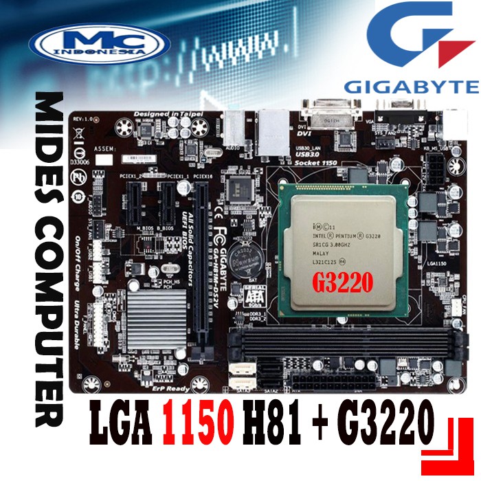 Paketan H81 Gigabyte + Processor Intel Celeron G3220