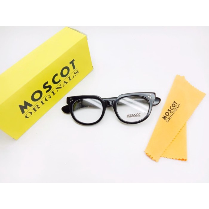 Kacamata Moscot Vilda Size 48 Pria Wanita Bisa Minus/Plus Anti Radiasi - HITAM GLOSSY, LENSA SUPERSI