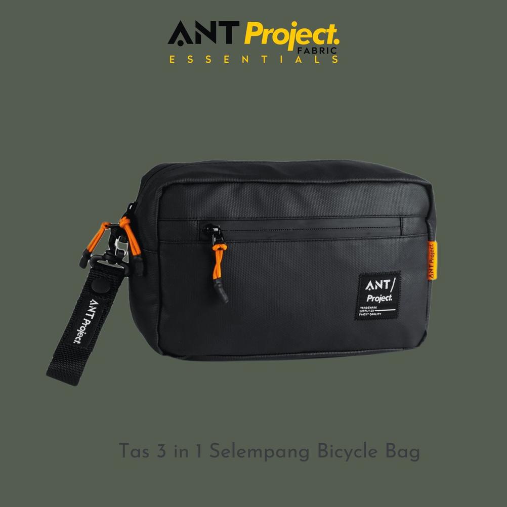 Ant Project - Tas Handlebar Bag Troy 3In Selempang - Tas Stang Sepeda Black Waterproof . , .,