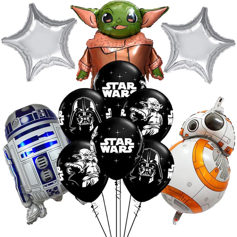 11pcs/lot Disney Star Wars Gambar Robot Film Aluminium Yoda BB8 Balon Mainan Alat Peraga Dekorasi Pesta Ulang Tahun Untuk Hadiah Anak