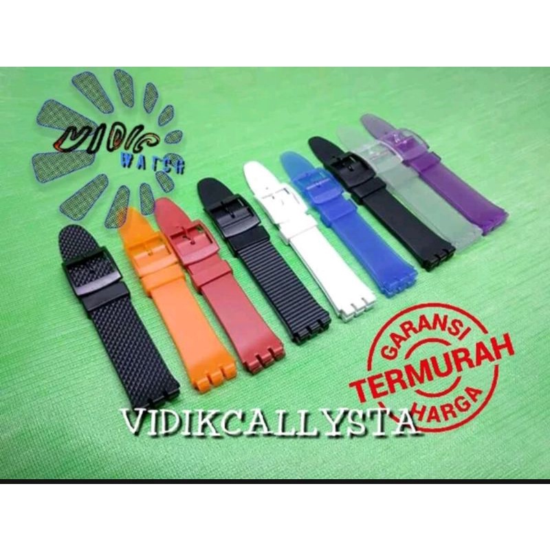 TALI KARET JAM 17 MM ORIGINAL OEM SILICON RUBBER NEW GENT JELLY IN JELLY IRONY CHRONO DIAPHANE 17MM