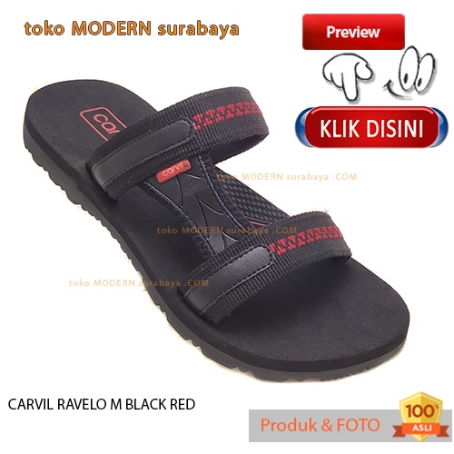 Sandal pria sandal casual slide CARVIL RAVELO M BLACK RED