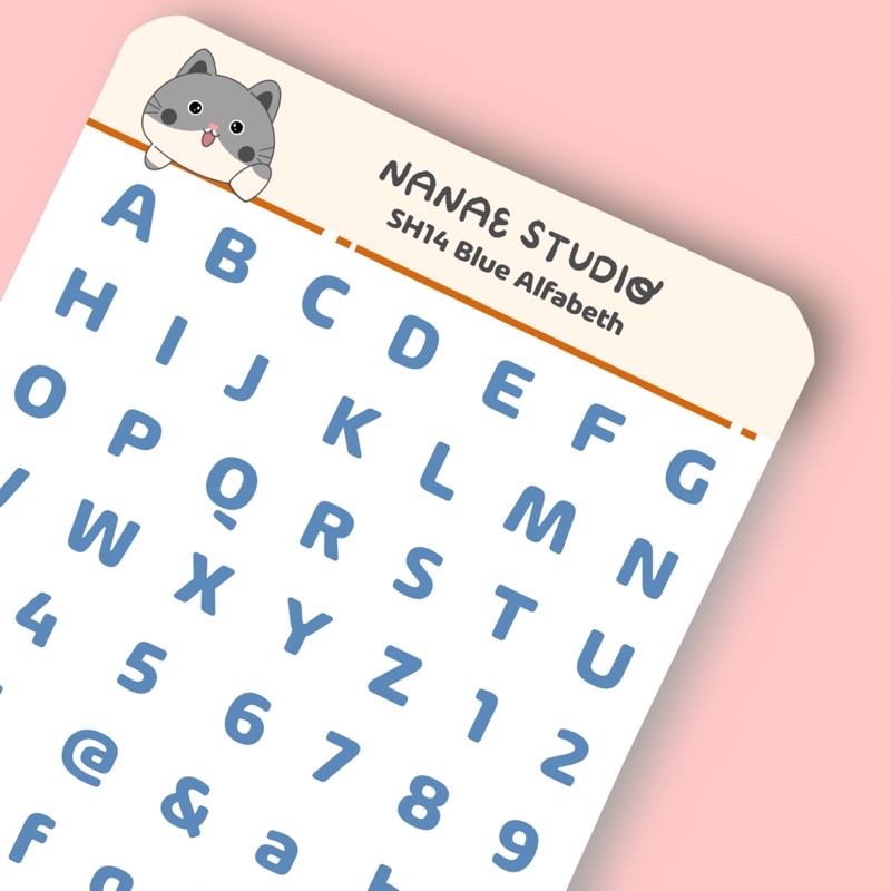 

StickerSheet | SH14 Blue Alfabet | Sticker Waterproof | nanae studio