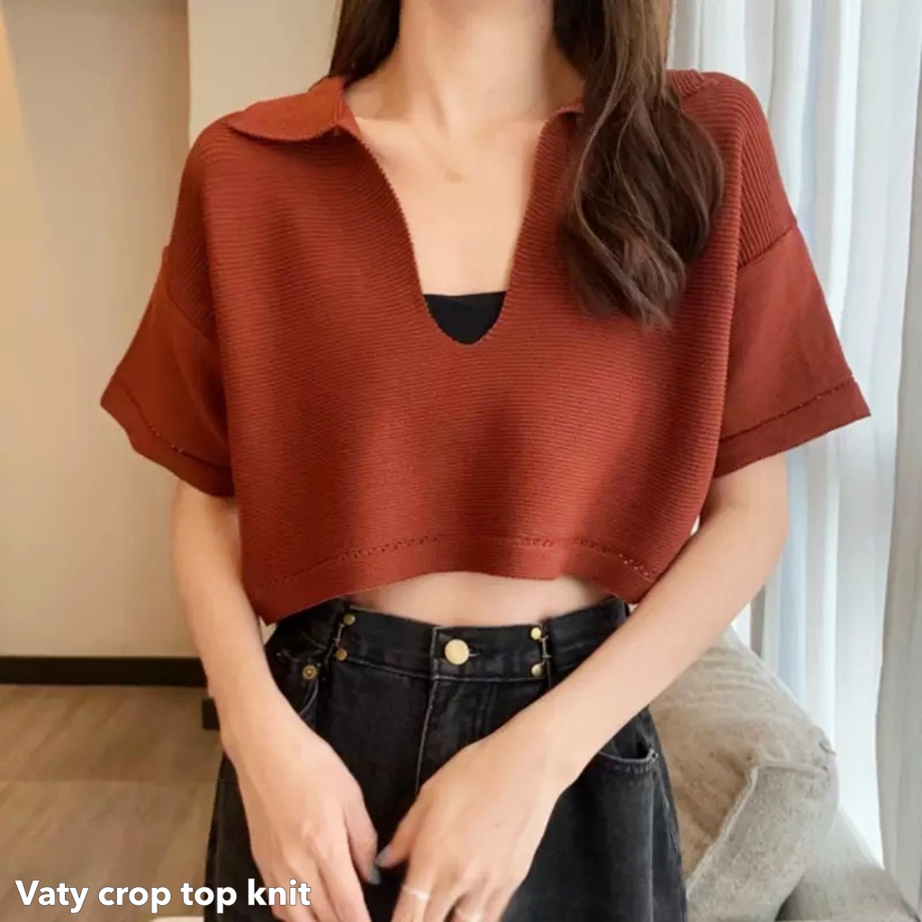 Vaty crop top knit -Thejanclothes