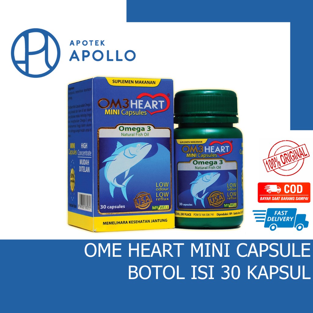 OM3 HEART 600 OMEGA-3 ISI 30 KAPSUL