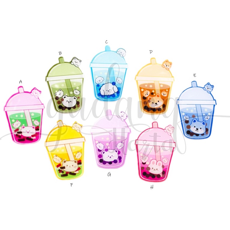 Pin Akrilik Rainbow Boba Bros Tas Motif Minuman Boba Firal GH 208491