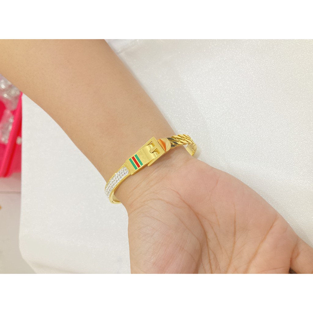 Gelang Bangle Titanium Anti Karat Perhiasan Wanita GLT-043
