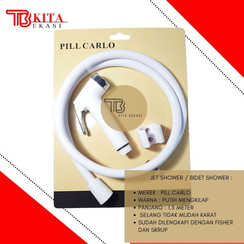 Jual JET SHOWER PILL CARLO PUTIH/ JET WASHER PILL CARLO PUTIH / SHOWER