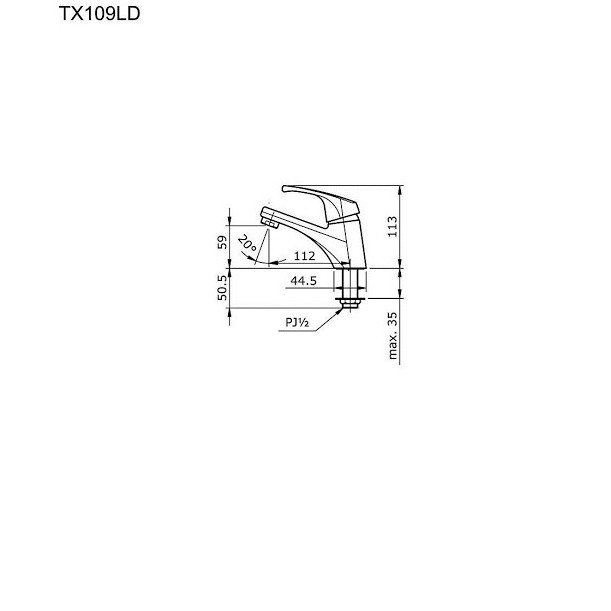 TOTO kran wastafel single lever type TX109LD ORIGINAL