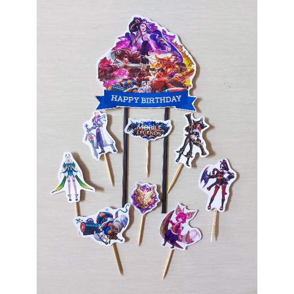 TOPPER MOBILE LEGEND / CAKE TOPPER MOBILE LEGEND / TOPPER KUE MOBILE LEGEND 001