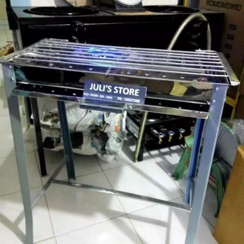 panggangan arang stainless jumbo / panggangan BBQ / bakaran ayam jagung sate sosis roti bakar stainless
