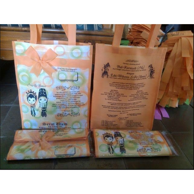 Tas Undangan Pernikahan Kain Motif Bisa Request Warna