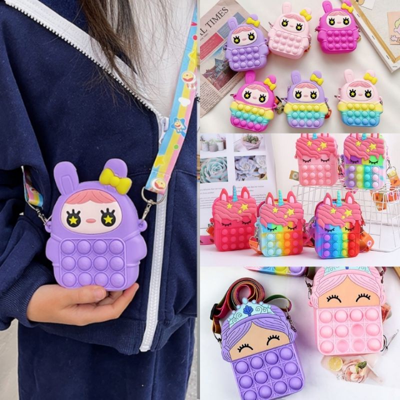 Viral Tas Pop It Karakter Anak lucu Import Model
