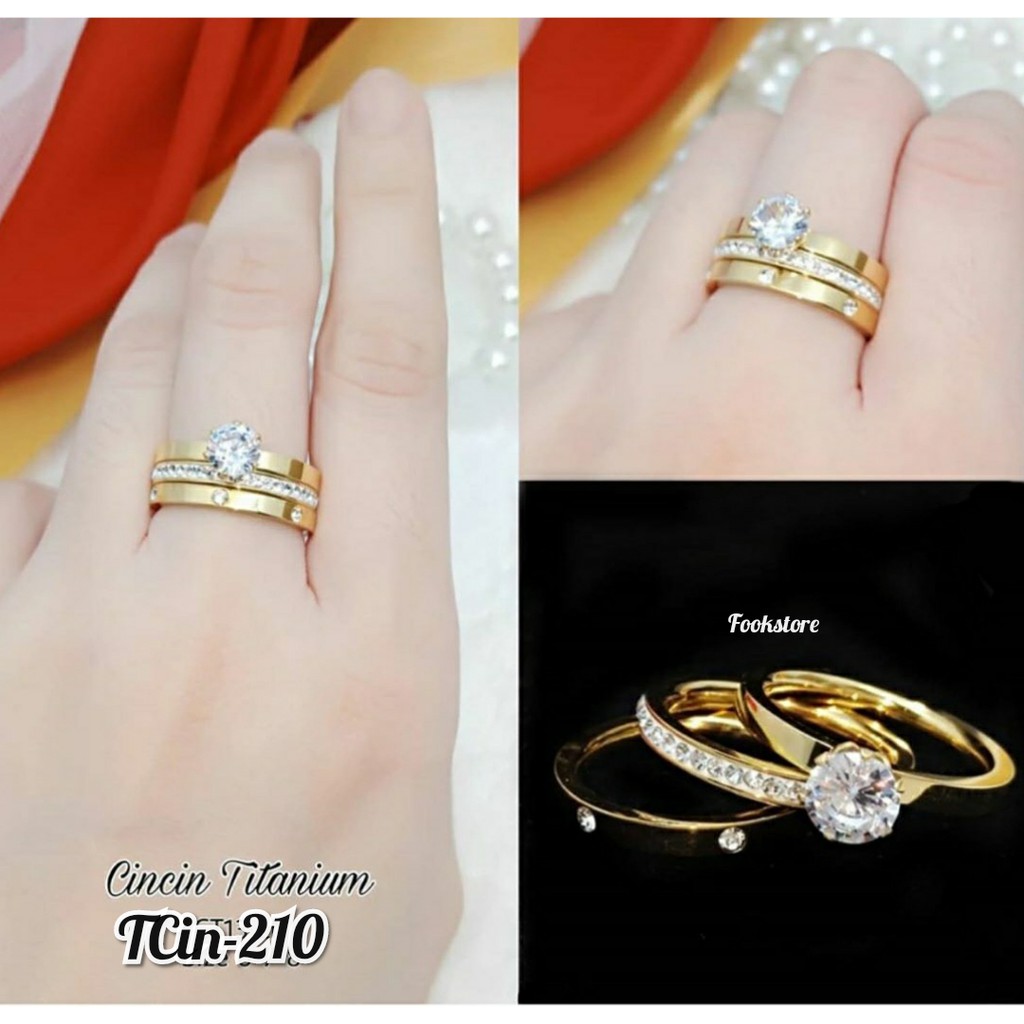 TERMURAH CINCIN TITANIUM WANITA/ANTI KARAT/ANTI ALERGI