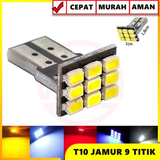 Jual LED T10 9 TITIK MATA W5W LAMPU PLAT LAMPU KABIN PLAFON LAMPU SENJA