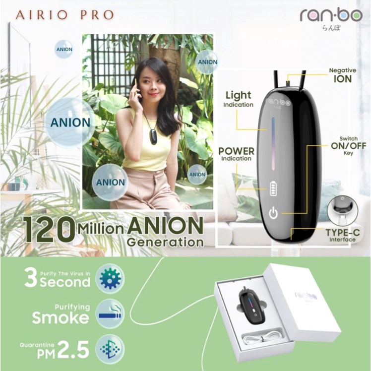 RANBO AIRPRO 10 Personal Ionizer Portable Kalung Ion Negatif Purifier - AIR PURIFIER PORTABLE - AIR PURIFIER NECKLACE