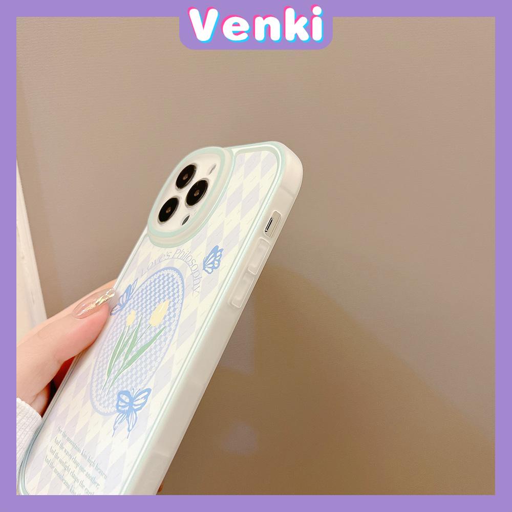 iPhone Case Silicone Soft Case Clear Case TPU Airbag Shockproof Full Coverage Protection Camera Blue Butterfly Flowers For iPhone 13 Pro Max iPhone 12 Pro Max iPhone 11 iPhone7Plus