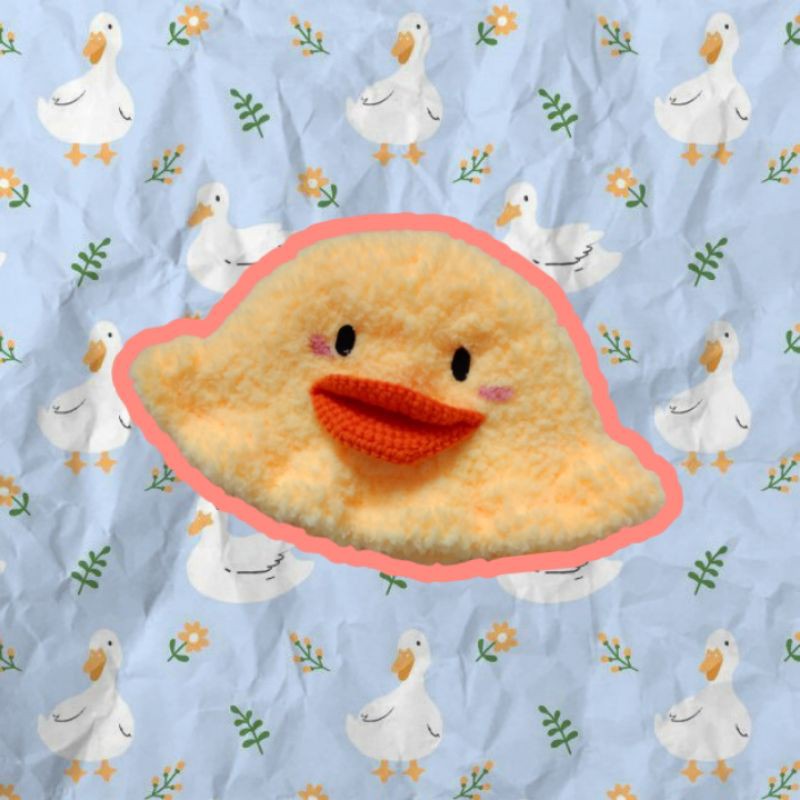 Crochet Fuzzy Duck Duck Bucket Hat