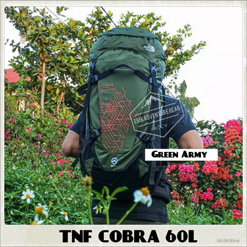 Carrier 60L+5L | Tas Gunung 60L | Carrier Cobra 60L Free Raincover