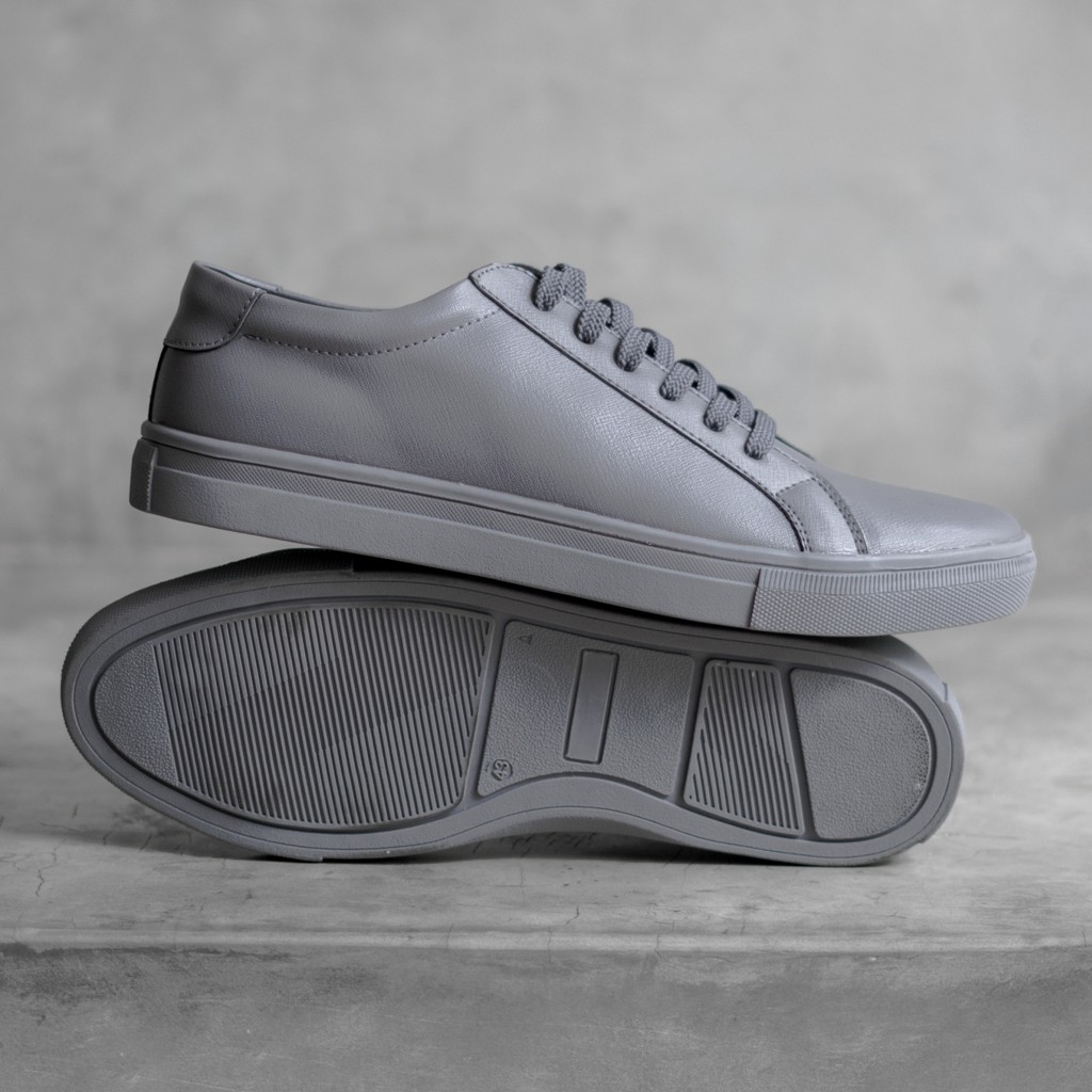 Senna Grey | Sneakers Abu-abu Casual Sepatu Sneaker Jalan Polos Ori Pria Cowok Men | FORIND x Lvnatica