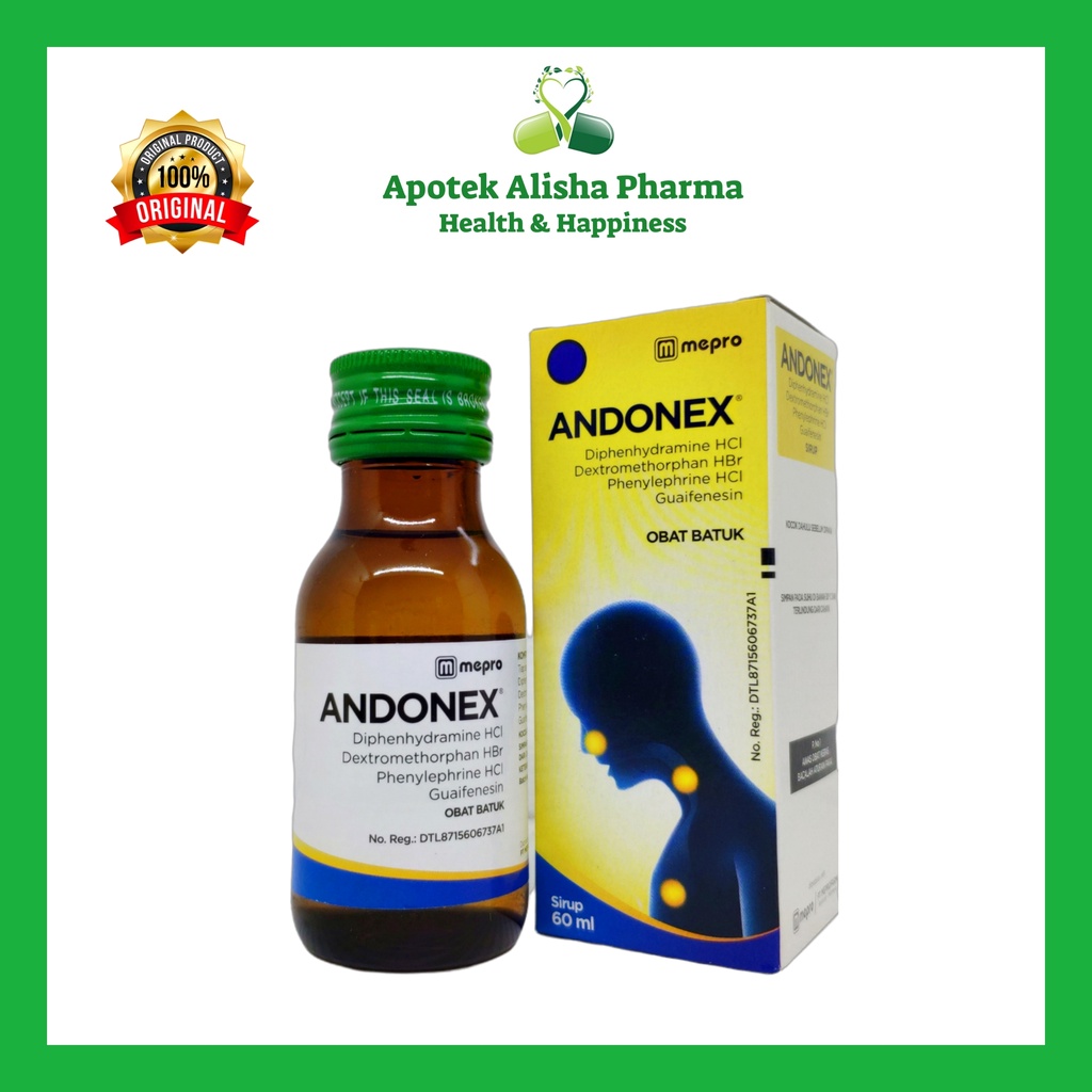 

Andonex Sirup 60ml/100ml - Andonek Syrup Obat Batuk Kering Anak / Dewasa / Andonec