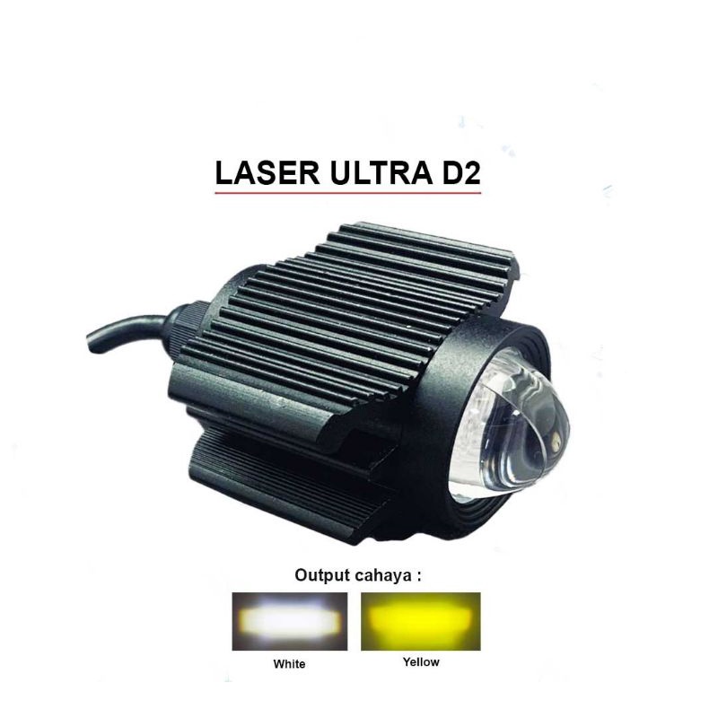 Lampu led motor mobil D2 laser 2 warna putih kuning jauh dekat super terang