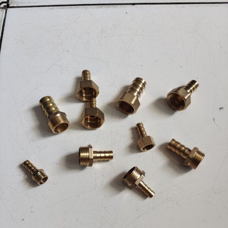 nepel selang drat dalam 1/2x5/8&quot; Kuningan / nepel selang 1/2x5/8 drat dalam