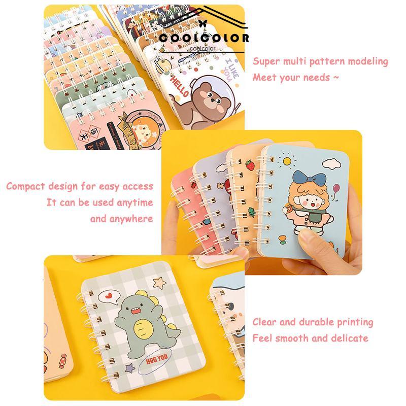 COD❤️A7 Rollover Coil Buku 80 kotak Mahasiswa Saku Buku Kecil Mini Notebook Diary Portable Office Notepad Anak Laki-laki Korea Fashion Impor Murah Pria Wanita